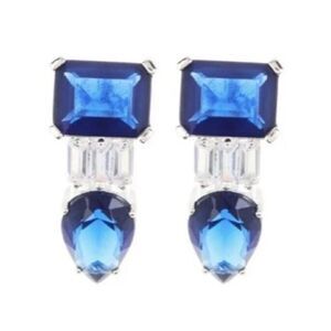 Nadri Blue and Silver Gemstone Earrings